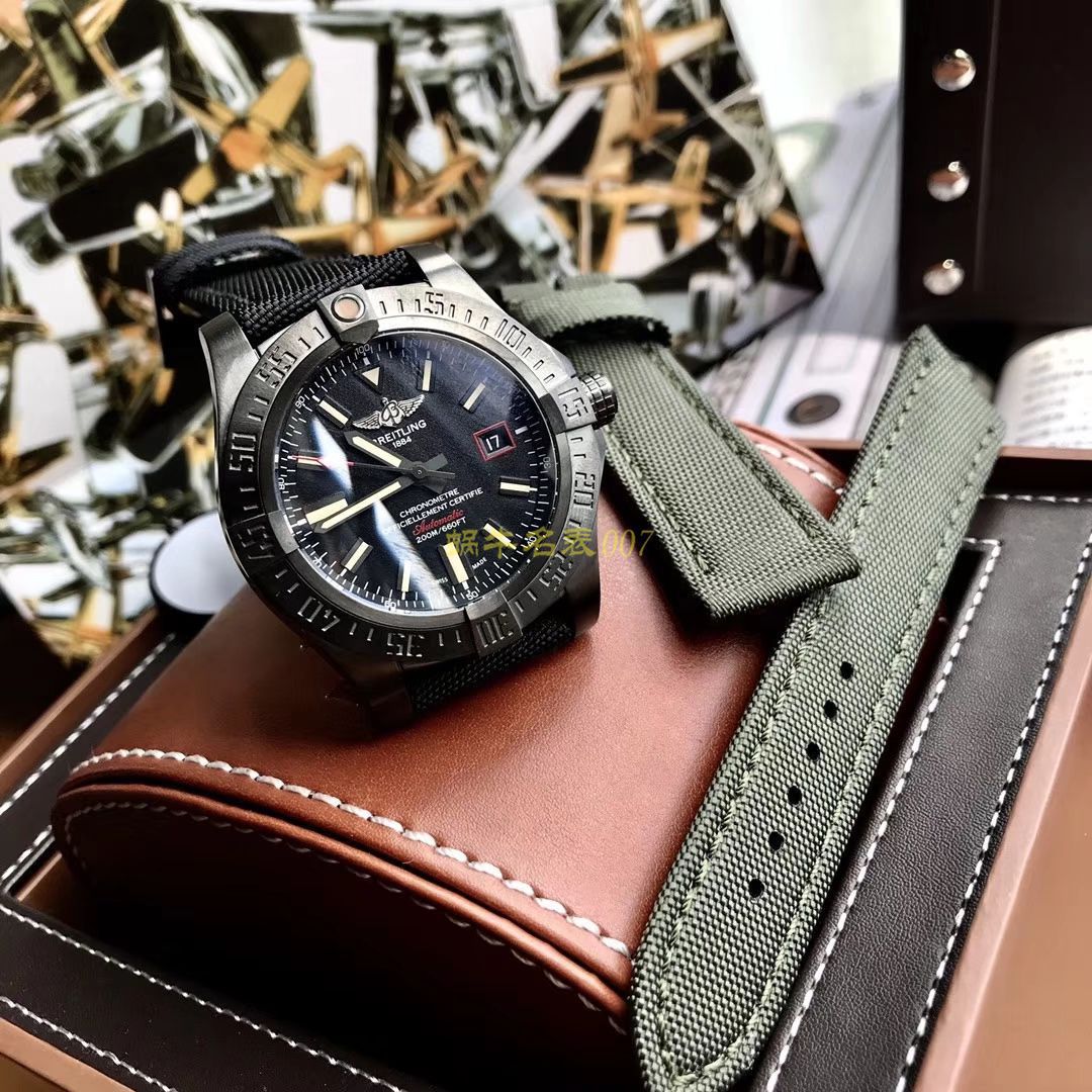 【 Video analysis 专柜原单 Breitling 复仇者黑鸟】 Breitling 机械计时系列V1731110/BD74/109W/M20BASA.1 wrist watch  / BL093