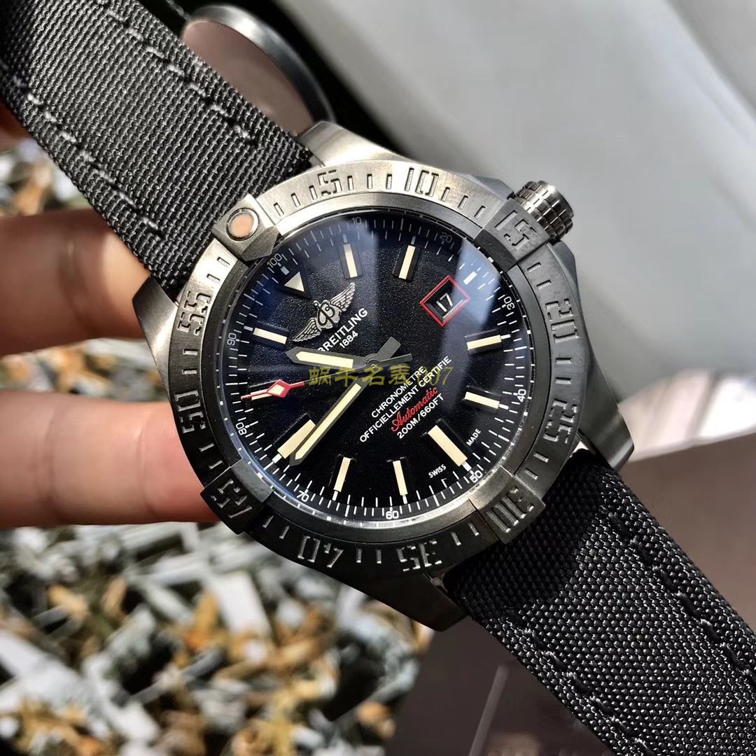 【 Video analysis 专柜原单 Breitling 复仇者黑鸟】 Breitling 机械计时系列V1731110/BD74/109W/M20BASA.1 wrist watch  / BL093