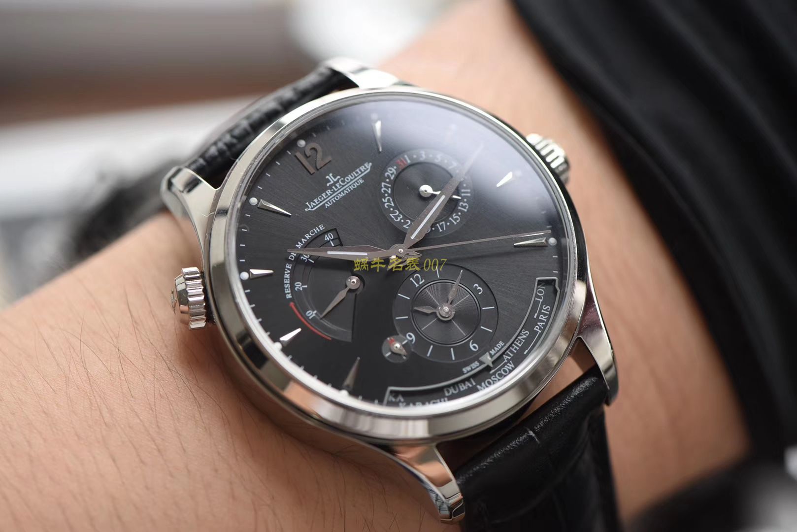TWA 一比一高仿手表 V2版本 Jaeger-LeCoultre 地理学家大师系列 Q1428421，Q1422421全新升级 多功能 wrist watch   / JJ129
