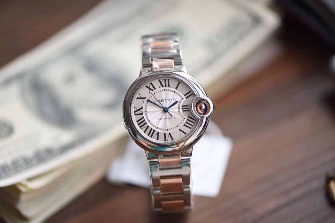  Cartier  蓝气球系列W2BB0023 wrist watch 33毫米玫瑰金女装【V9 Factory 18K包金高仿蓝气球间金款】 / K205