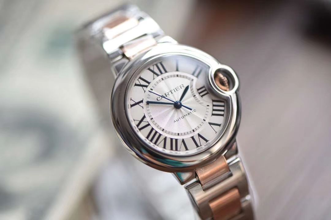  Cartier  蓝气球系列W2BB0023 wrist watch 33毫米玫瑰金女装【V9 Factory 18K包金高仿蓝气球间金款】 / K205
