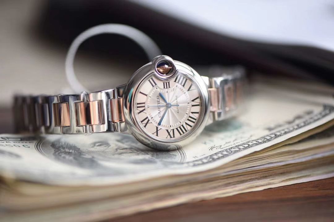  Cartier  蓝气球系列W2BB0023 wrist watch 33毫米玫瑰金女装【V9 Factory 18K包金高仿蓝气球间金款】 / K205