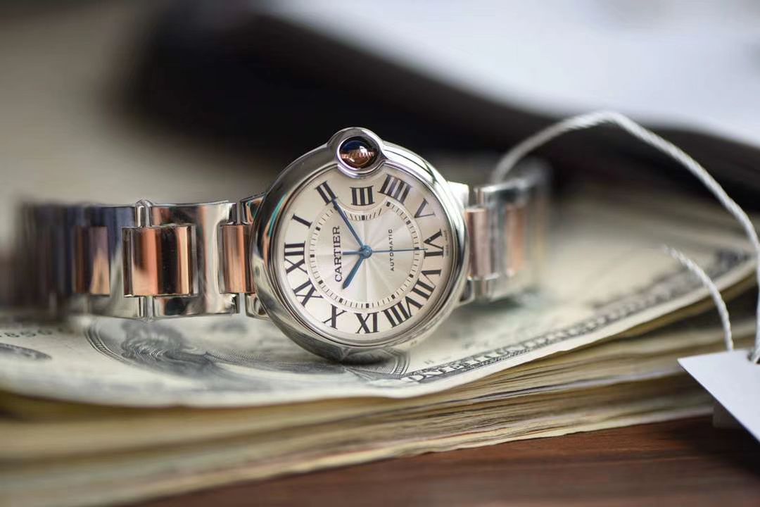  Cartier  蓝气球系列W2BB0003 wrist watch 36毫米玫瑰金女装【V9 Factory 18K包金复刻高仿 Cartier  蓝气球间金款】 / K206