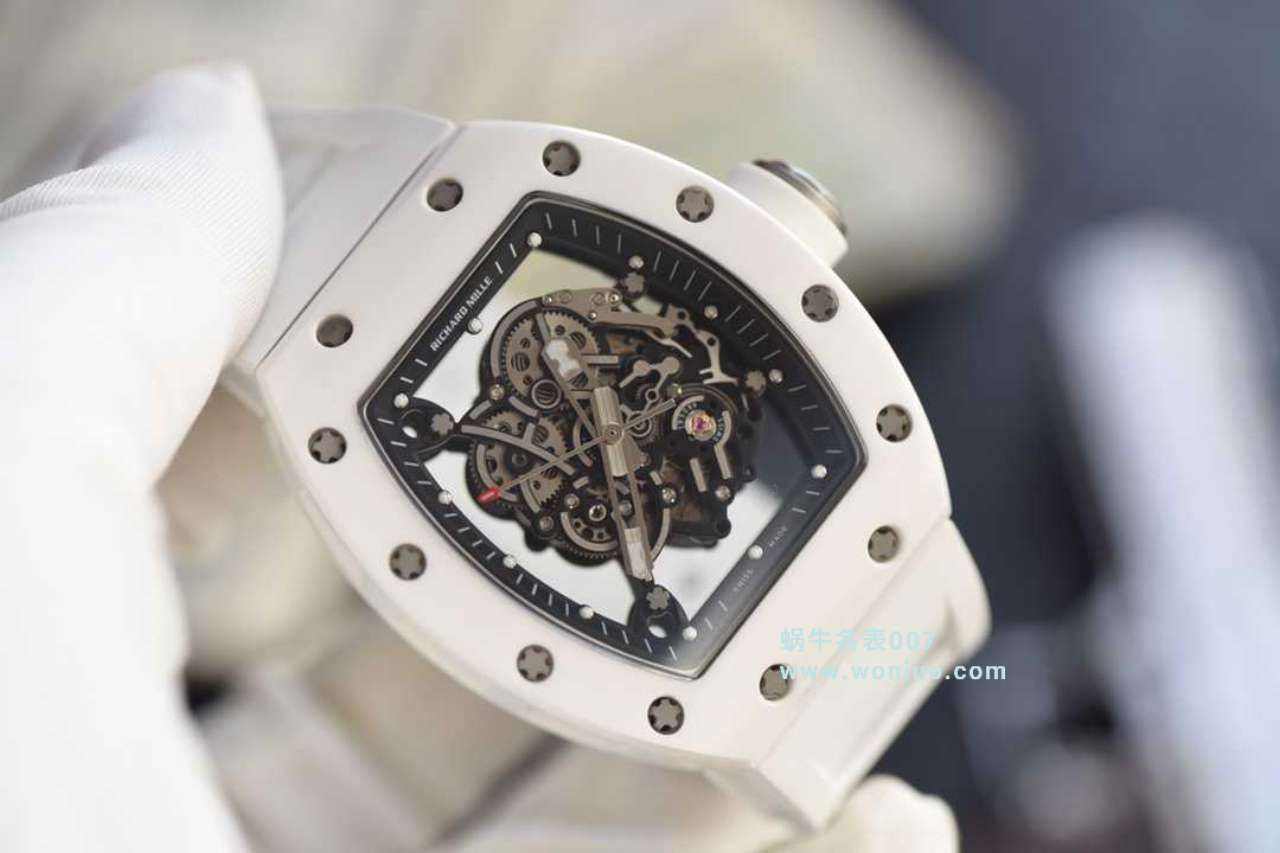  Video analysis KV台湾 Factory 一比一高仿最新巨作！RICHARD MILLE RICHARD MILLE RM055白 Composite 白色橡胶带新款 / RM 055MM