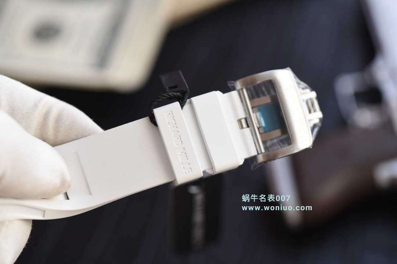 Video analysis KV台湾 Factory 一比一高仿最新巨作！RICHARD MILLE RICHARD MILLE RM055白 Composite 白色橡胶带新款 / RM 055MM