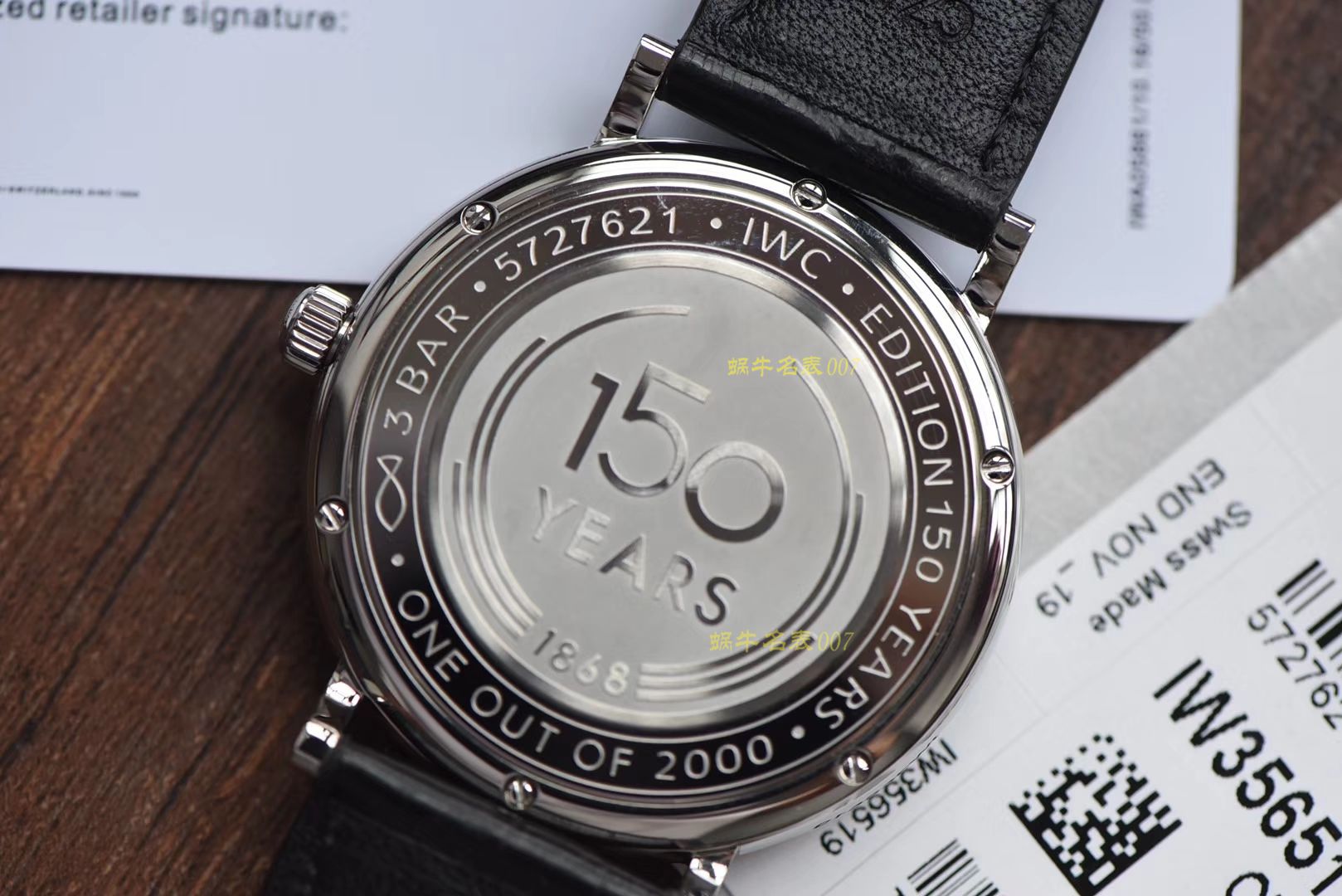 IWC IWC 表150周年纪念系列IW356518 wrist watch 【渠道原道】渠道出口订单！原封！缺个经销商印章就是正品！ / WG197