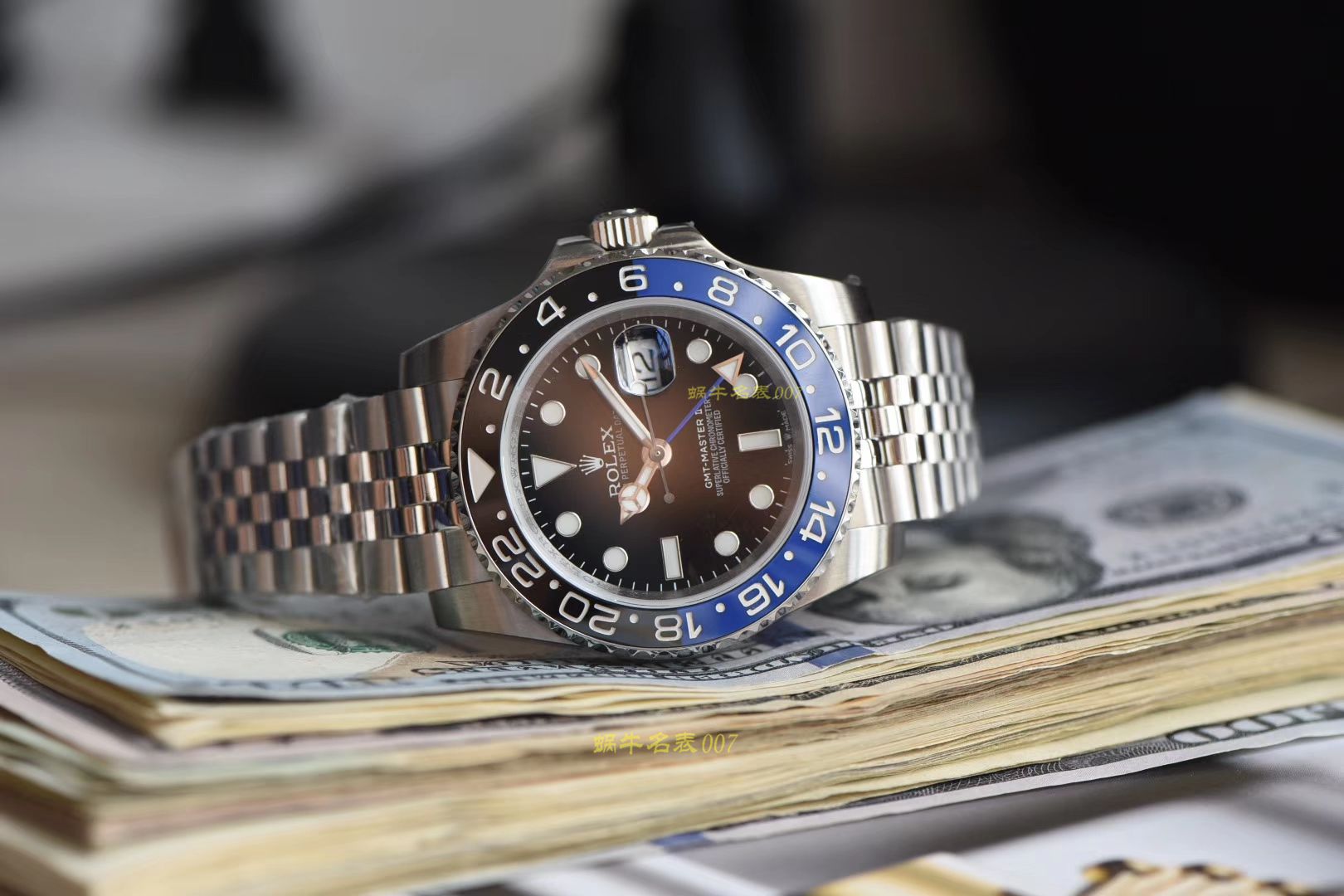 【视频讲解】 Rolex  GMT MASTER II系列m126710blnr-0002 wrist watch 【DJ一比一复刻最新升级克隆高仿3186 Movement  Rolex  GMT MASTER I二代黑篮圈】 / R300