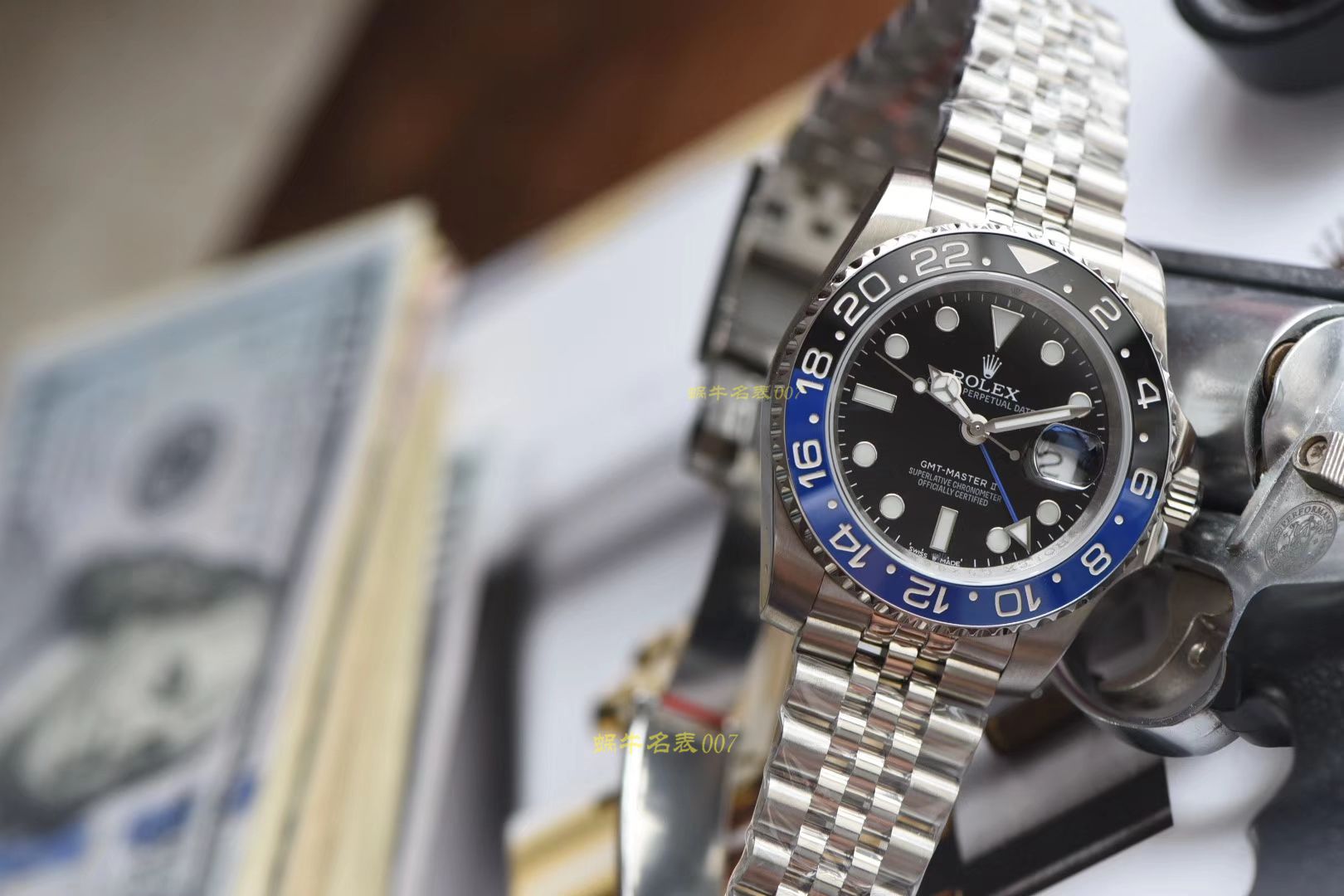 【视频讲解】 Rolex  GMT MASTER II系列m126710blnr-0002 wrist watch 【DJ一比一复刻最新升级克隆高仿3186 Movement  Rolex  GMT MASTER I二代黑篮圈】 / R300
