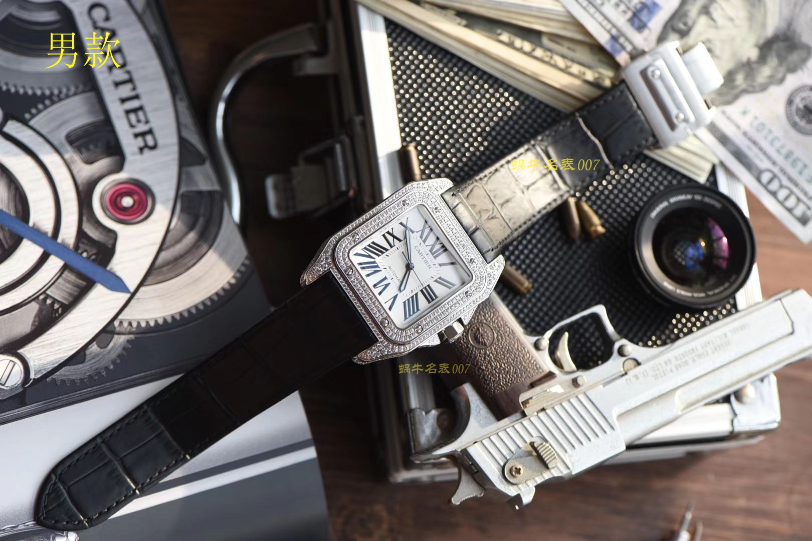 【 Video analysis 】 Cartier   Santos 复刻高仿W20106X8 wrist watch ，V6 Factory 一比一超A高仿 top 满钻款SANTOS 100后镶钻 / K212