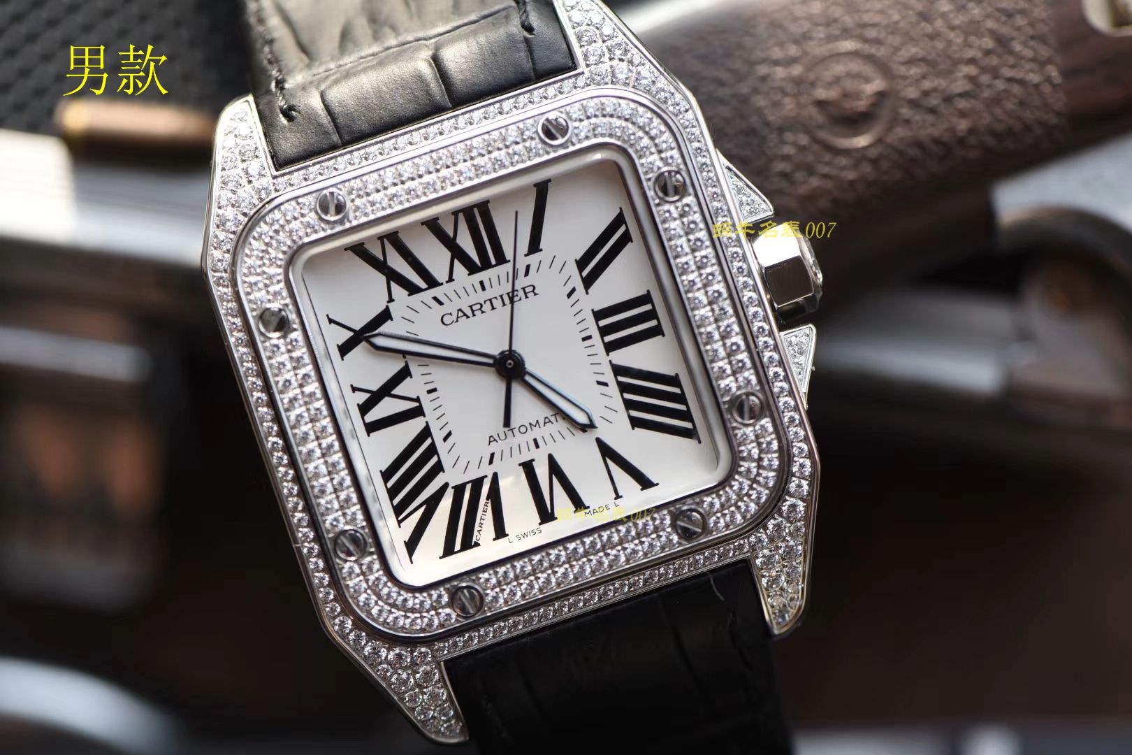 【 Video analysis 】 Cartier   Santos 复刻高仿W20106X8 wrist watch ，V6 Factory 一比一超A高仿 top 满钻款SANTOS 100后镶钻 / K212