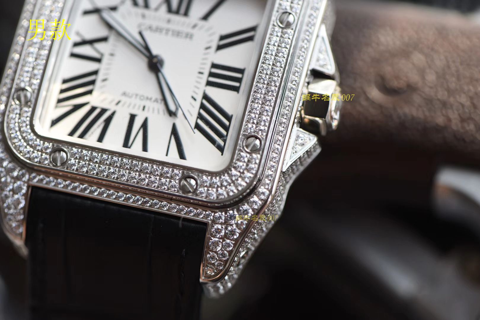 【 Video analysis 】 Cartier   Santos 复刻高仿W20106X8 wrist watch ，V6 Factory 一比一超A高仿 top 满钻款SANTOS 100后镶钻 / K212