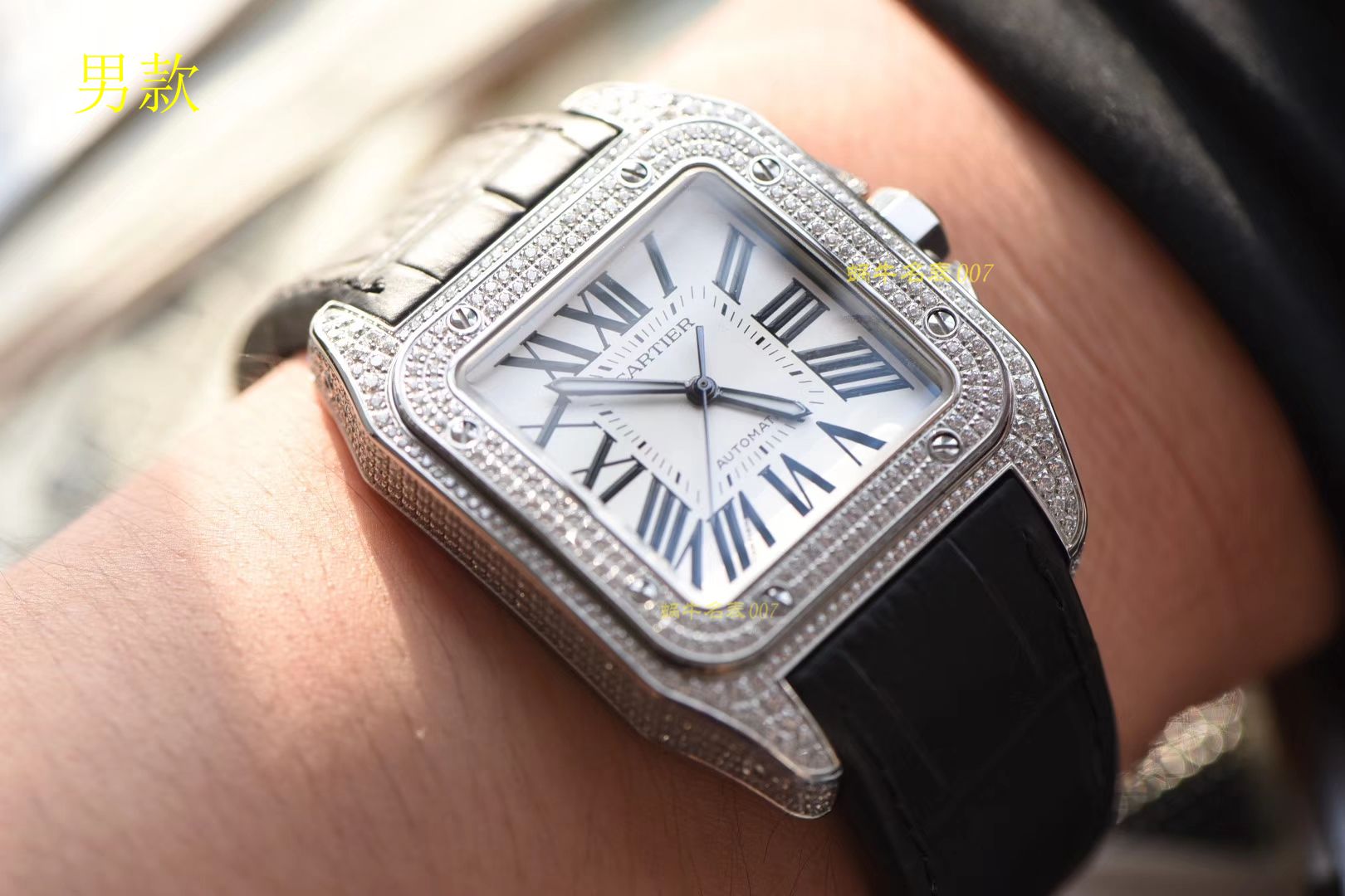 【 Video analysis 】 Cartier   Santos 复刻高仿W20106X8 wrist watch ，V6 Factory 一比一超A高仿 top 满钻款SANTOS 100后镶钻 / K212