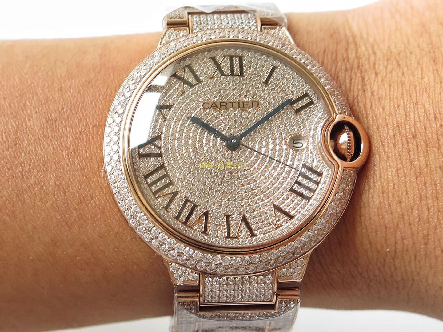 【TW一比一高仿】] Cartier  神豪级满钻版42mm大气球W69006Z2（全玫瑰金版）以及WE9009Z3（全白金版） wrist watch  / K213