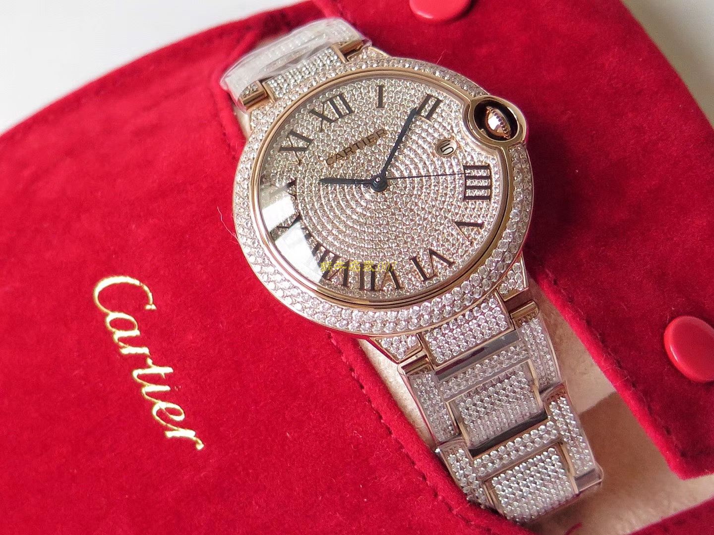 【TW一比一高仿】] Cartier  神豪级满钻版42mm大气球W69006Z2（全玫瑰金版）以及WE9009Z3（全白金版） wrist watch  / K213