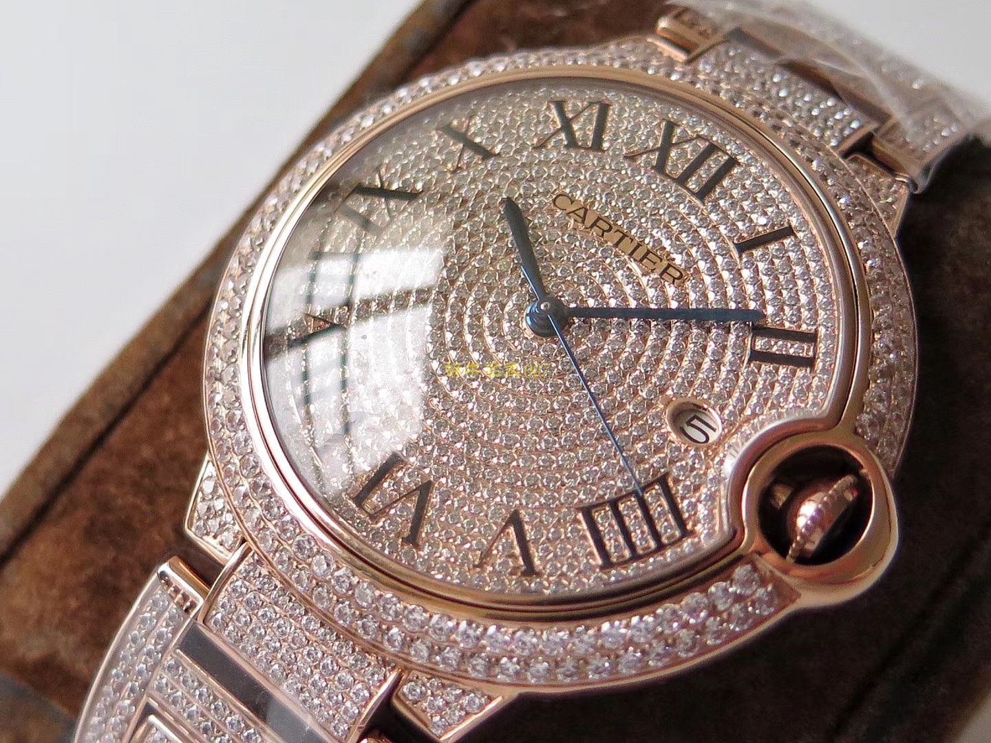 【TW一比一高仿】] Cartier  神豪级满钻版42mm大气球W69006Z2（全玫瑰金版）以及WE9009Z3（全白金版） wrist watch  / K213
