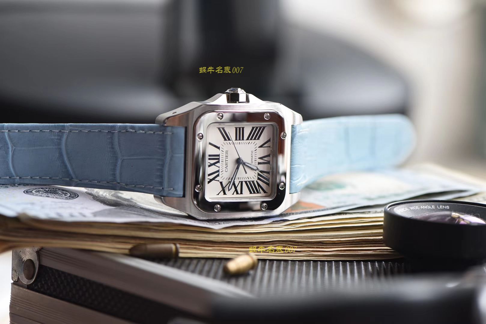 【 Video analysis 】 Cartier  Cartier   Santos W20106X8机械女士 wrist watch （V6一比一超A高精仿搭配蓝色 watchband  ） / K216