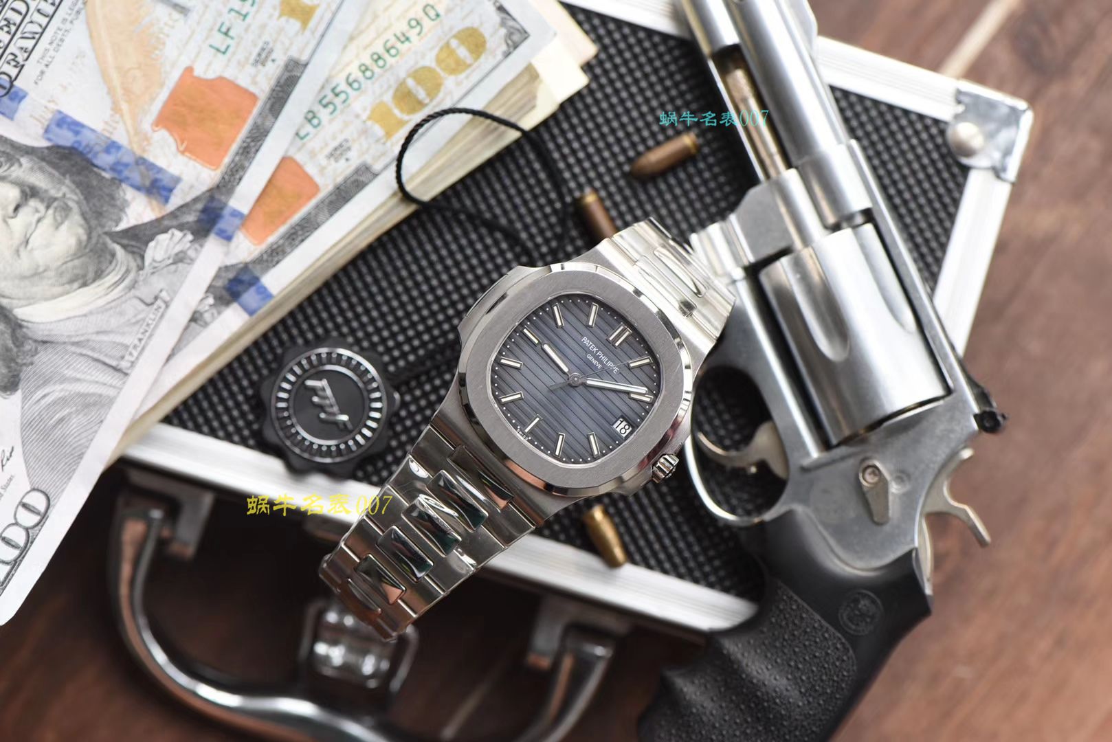 【PPF超级PATEK PHILIPPE Nautilus 重磅来袭！“灰蓝”】 PATEK PHILIPPE 运动优雅 top 复刻高仿5711/1A 010 不锈钢 wrist watch (高仿 Nautilus )2019年钢表王座的开年重器 / BD267