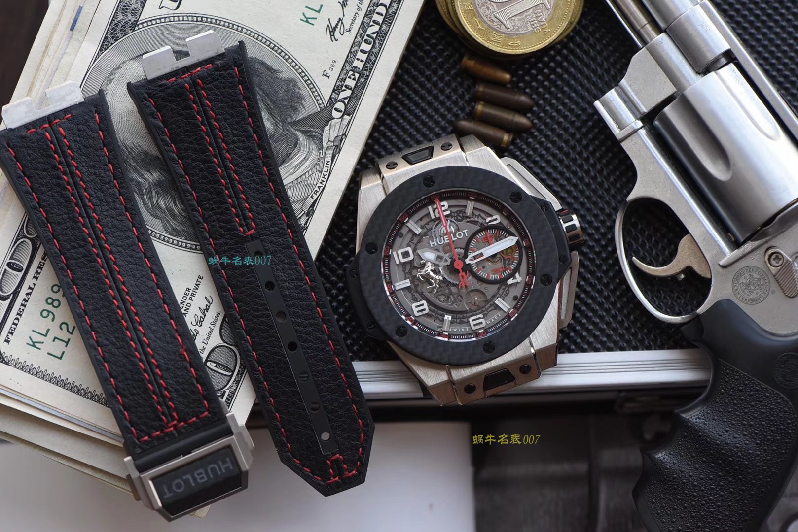 【 Video analysis V6出品】Hublot Big Bang Ferrari Titanium F3系列  hublot 法拉利401.NQ.0123.VR wrist watch  / YB066