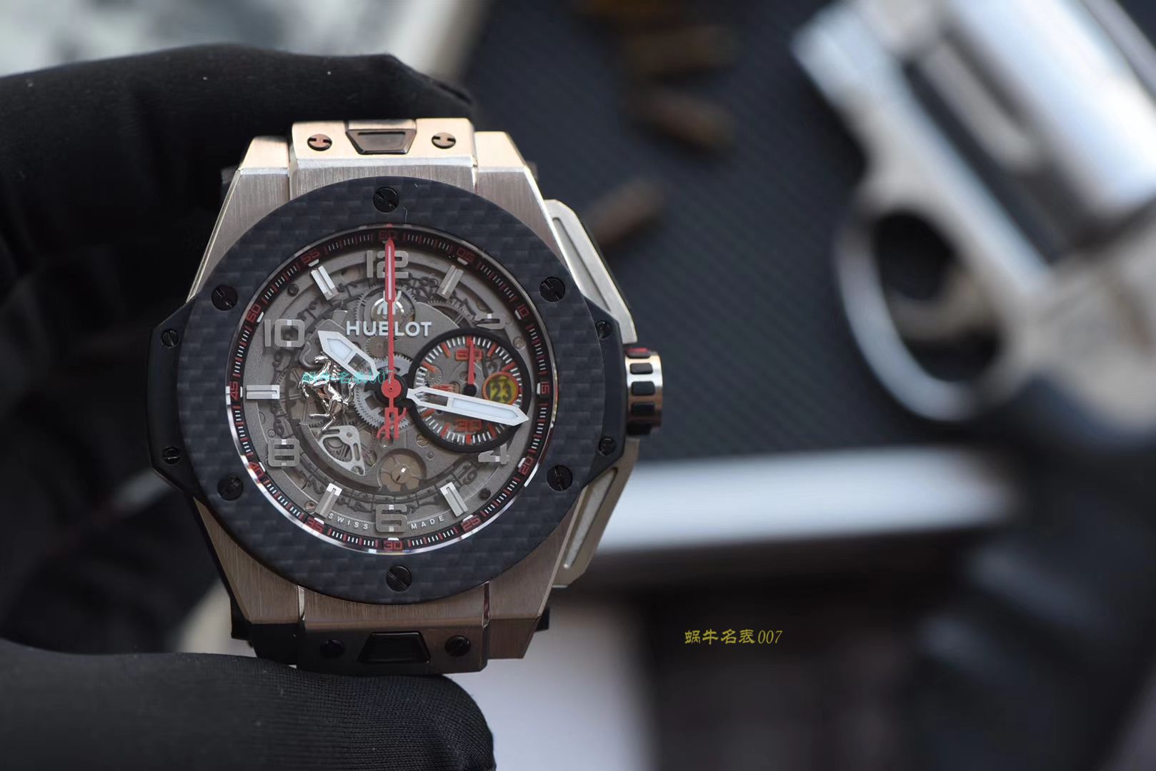 【 Video analysis V6出品】Hublot Big Bang Ferrari Titanium F3系列  hublot 法拉利401.NQ.0123.VR wrist watch  / YB066