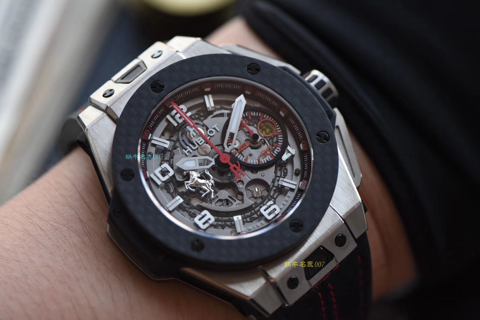 【 Video analysis V6出品】Hublot Big Bang Ferrari Titanium F3系列  hublot 法拉利401.NQ.0123.VR wrist watch  / YB066