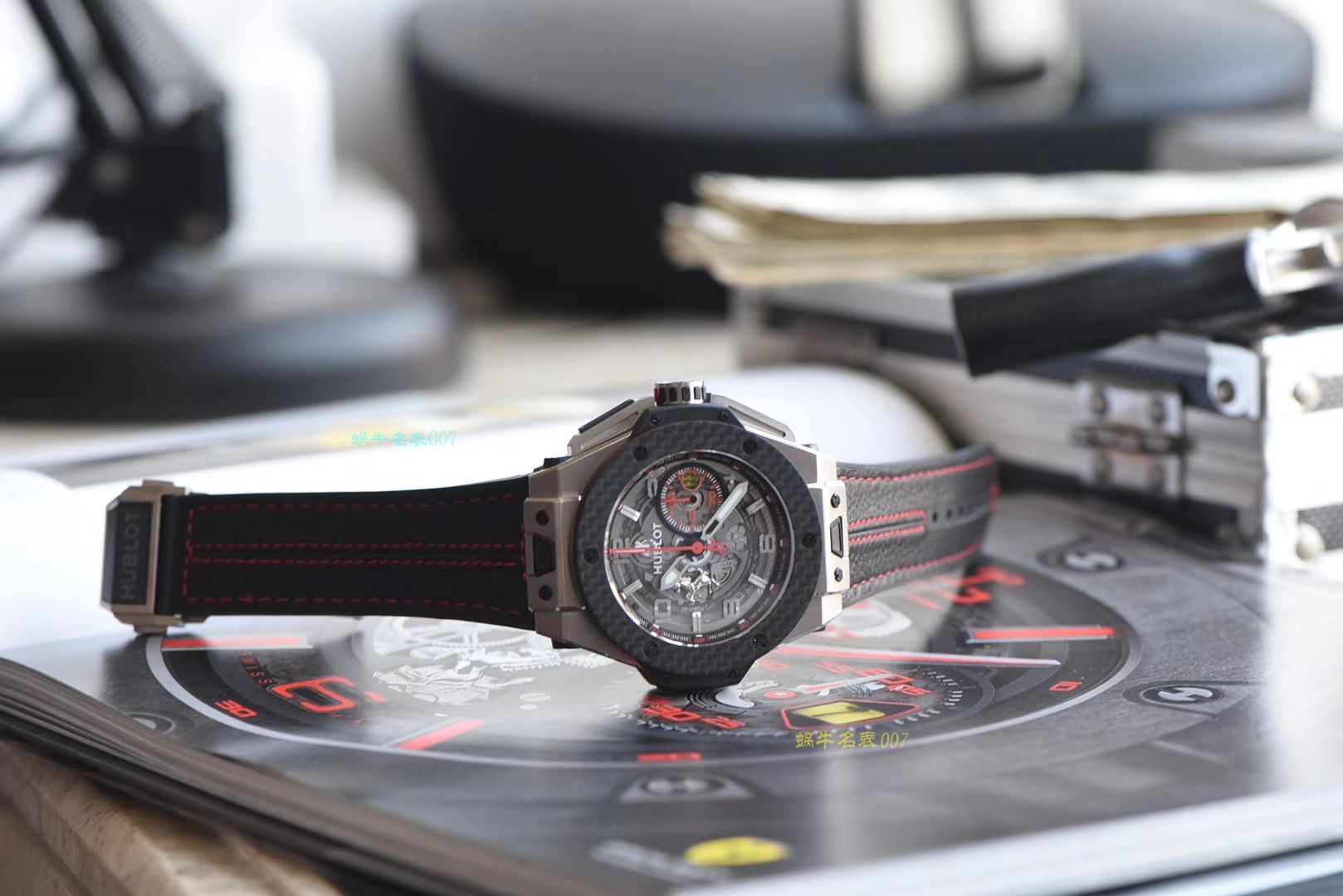 【 Video analysis V6出品】Hublot Big Bang Ferrari Titanium F3系列  hublot 法拉利401.NQ.0123.VR wrist watch  / YB066