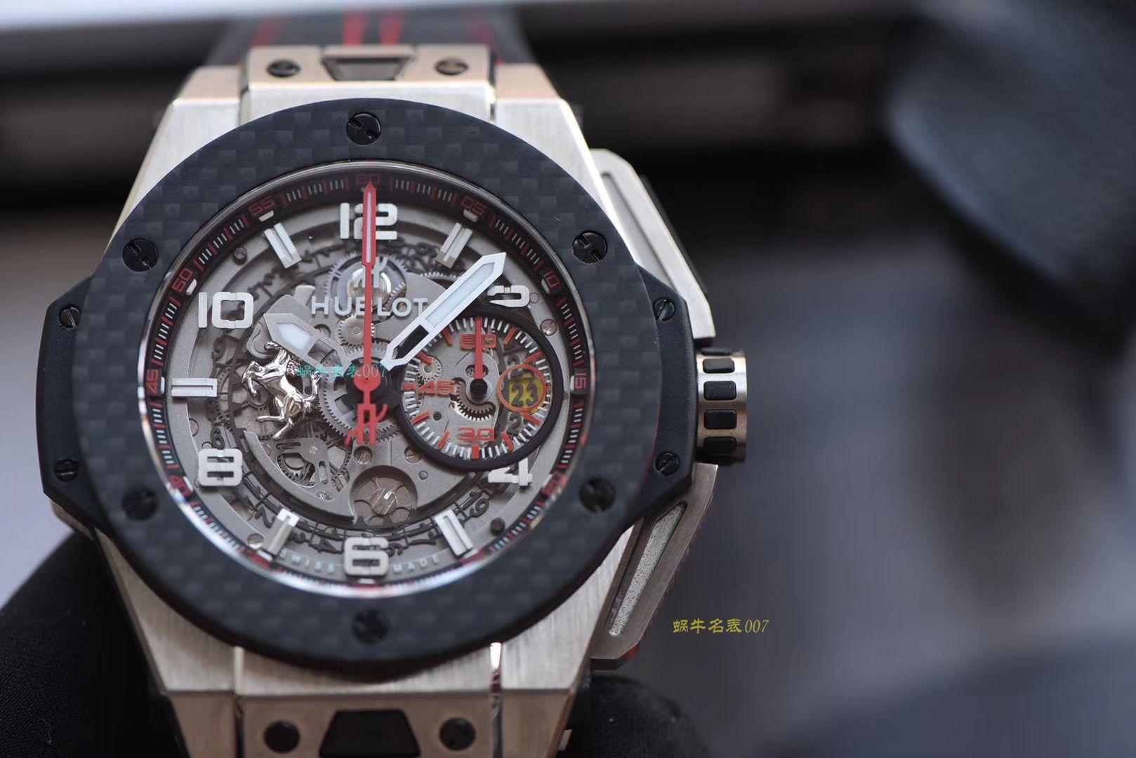 【 Video analysis V6出品】Hublot Big Bang Ferrari Titanium F3系列  hublot 法拉利401.NQ.0123.VR wrist watch  / YB066