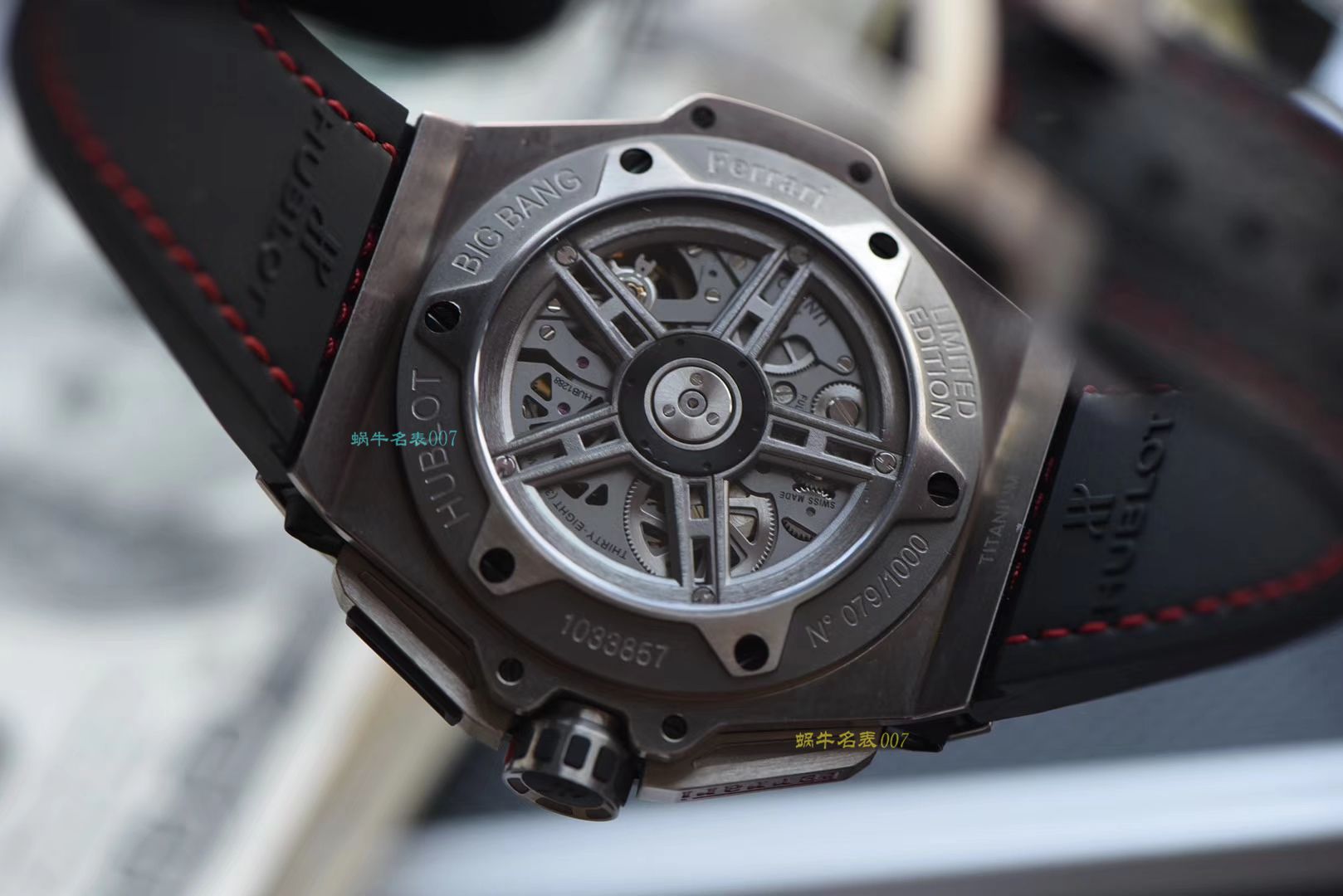 【 Video analysis V6出品】Hublot Big Bang Ferrari Titanium F3系列  hublot 法拉利401.NQ.0123.VR wrist watch  / YB066