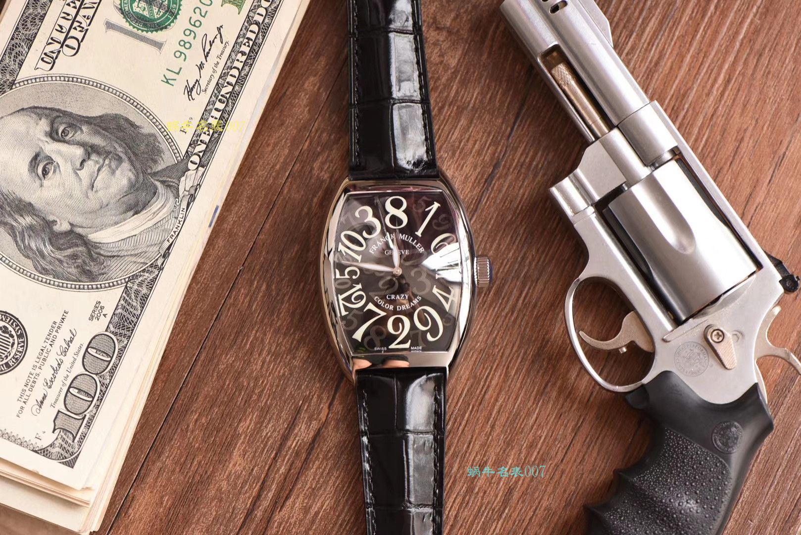 【台湾 Factory 一比一精仿 Franck Muller 手表】Franck MullerCRAZY HOURS 系列 8880 CH 白金 watchcase 白色时标黑盘 wrist watch  / FL039