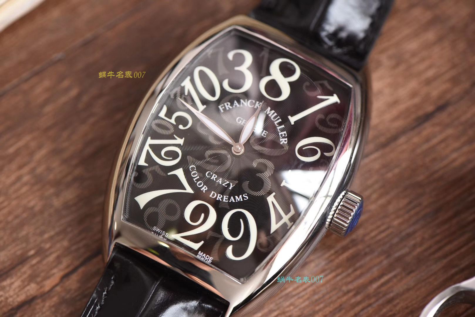 【台湾 Factory 一比一精仿 Franck Muller 手表】Franck MullerCRAZY HOURS 系列 8880 CH 白金 watchcase 白色时标黑盘 wrist watch  / FL039
