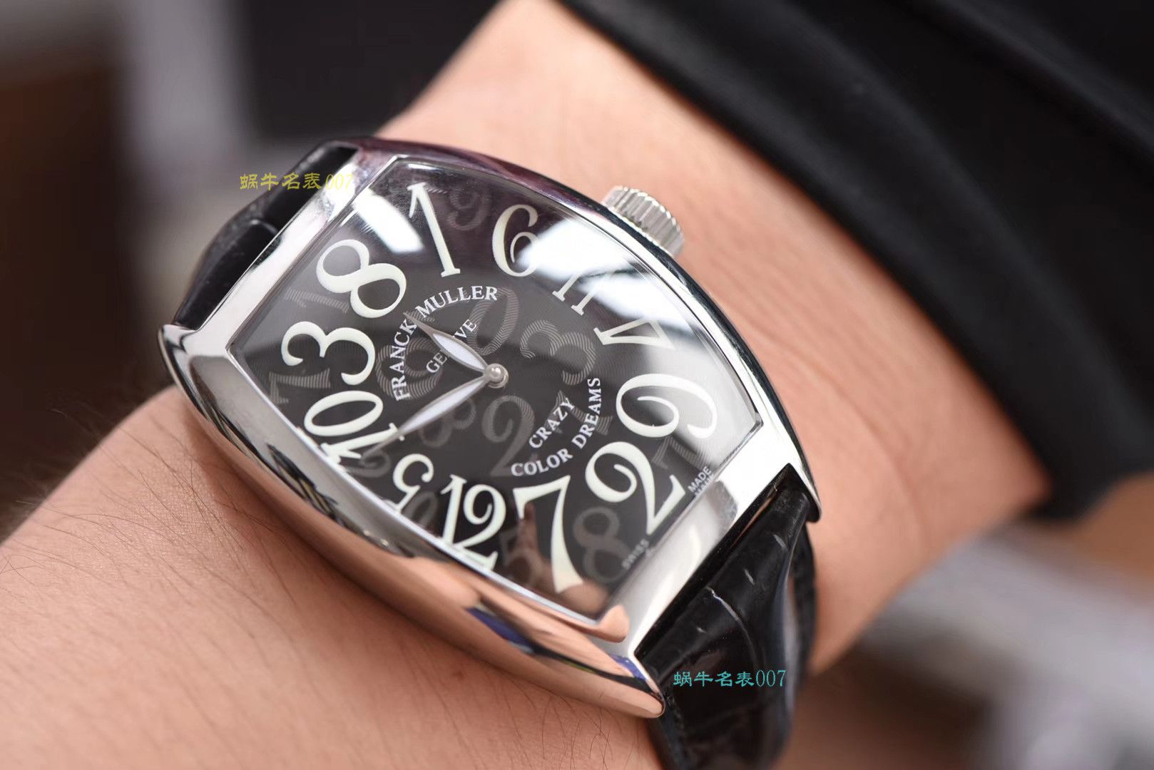 【台湾 Factory 一比一精仿 Franck Muller 手表】Franck MullerCRAZY HOURS 系列 8880 CH 白金 watchcase 白色时标黑盘 wrist watch  / FL039