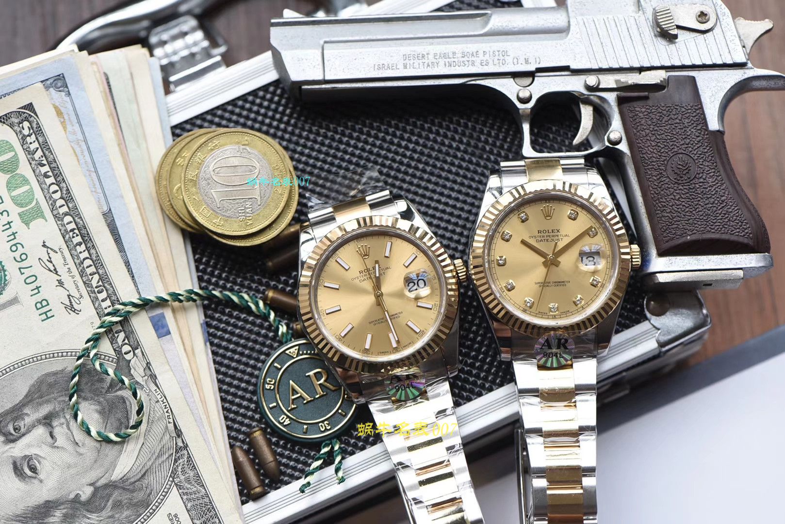 【 Video analysis AR Factory 官网 Rolex 41毫米间金 Datejust 】 Rolex   Datejust 高仿116333-72213 G香槟盘镶钻 wrist watch  / R321