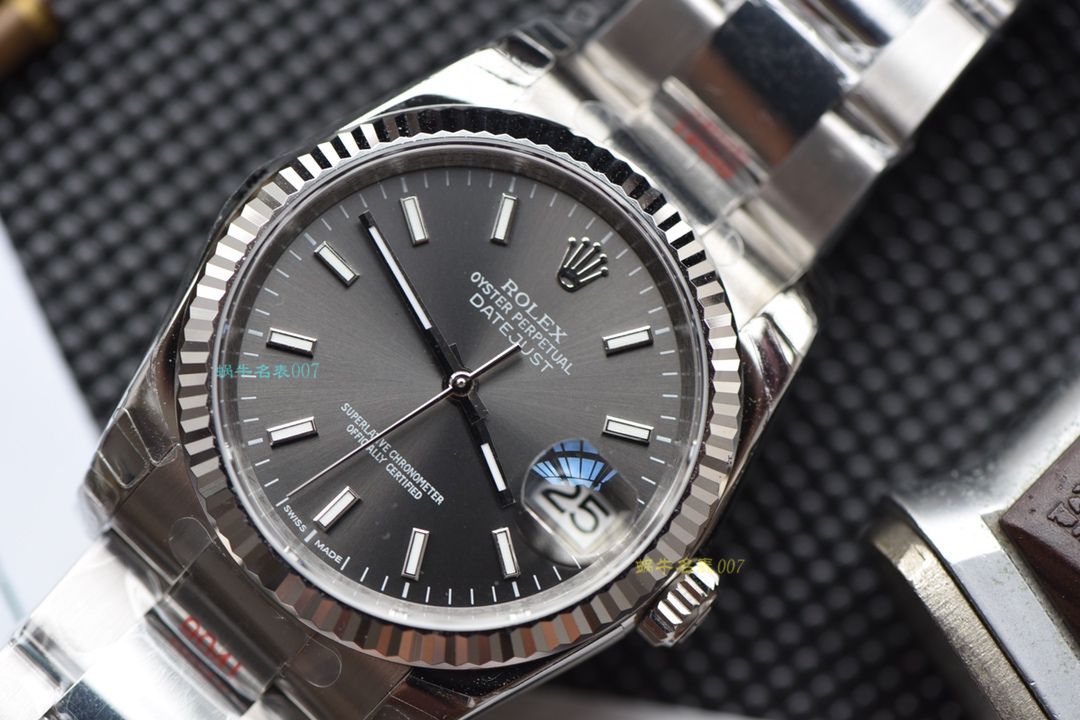 【 Video analysis  top 复刻手表网】 Rolex   Datejust 36系列灰面盘 wrist watch  / R326