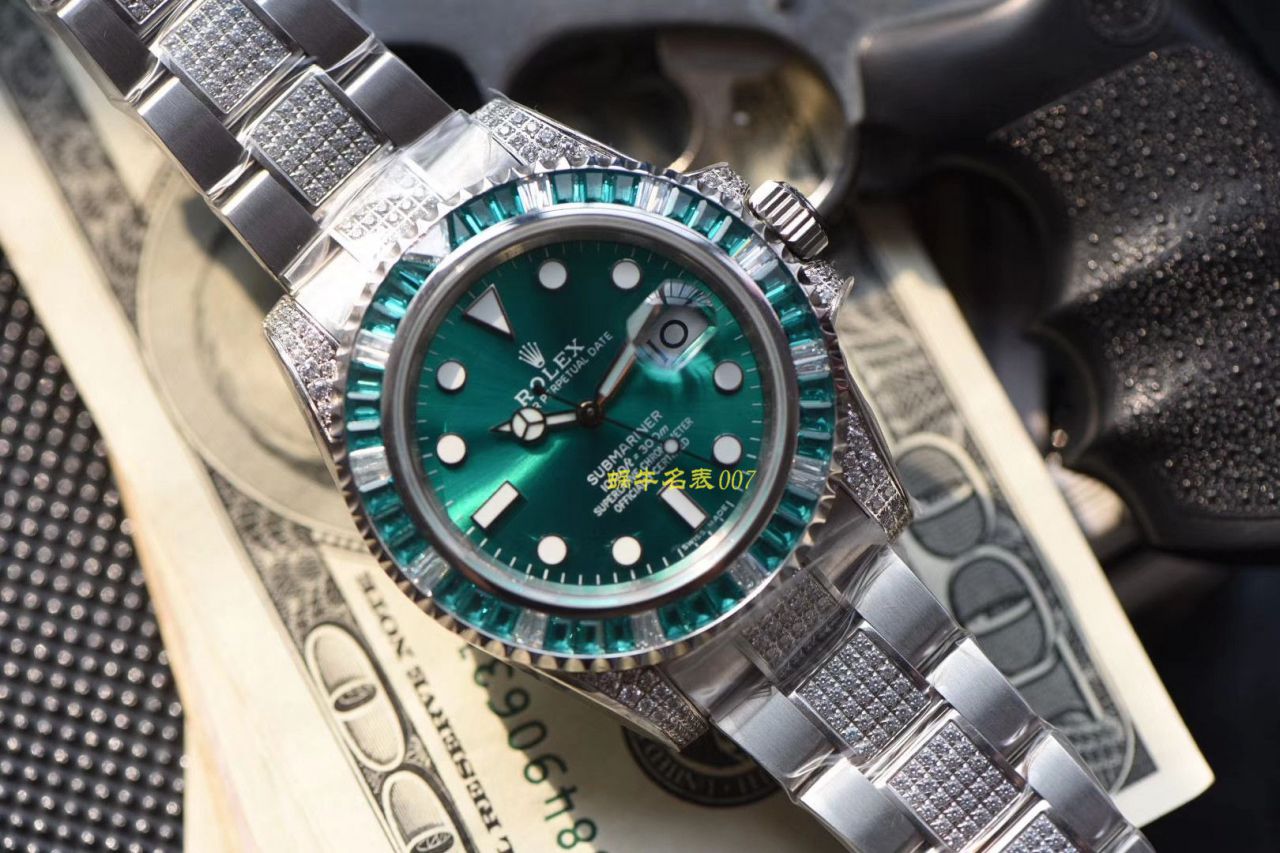 【LF Factory  top 复刻 Rolex 高仿手表】LF帝皇 copy customized 版镶钻 Submariner ❗ top 绿钻水鬼 / R363