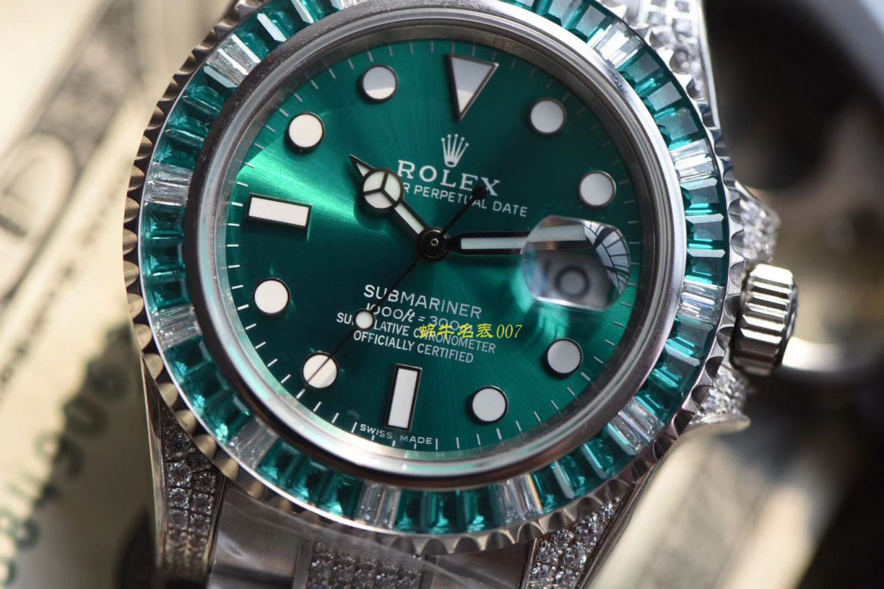【LF Factory  top 复刻 Rolex 高仿手表】LF帝皇 copy customized 版镶钻 Submariner ❗ top 绿钻水鬼 / R363