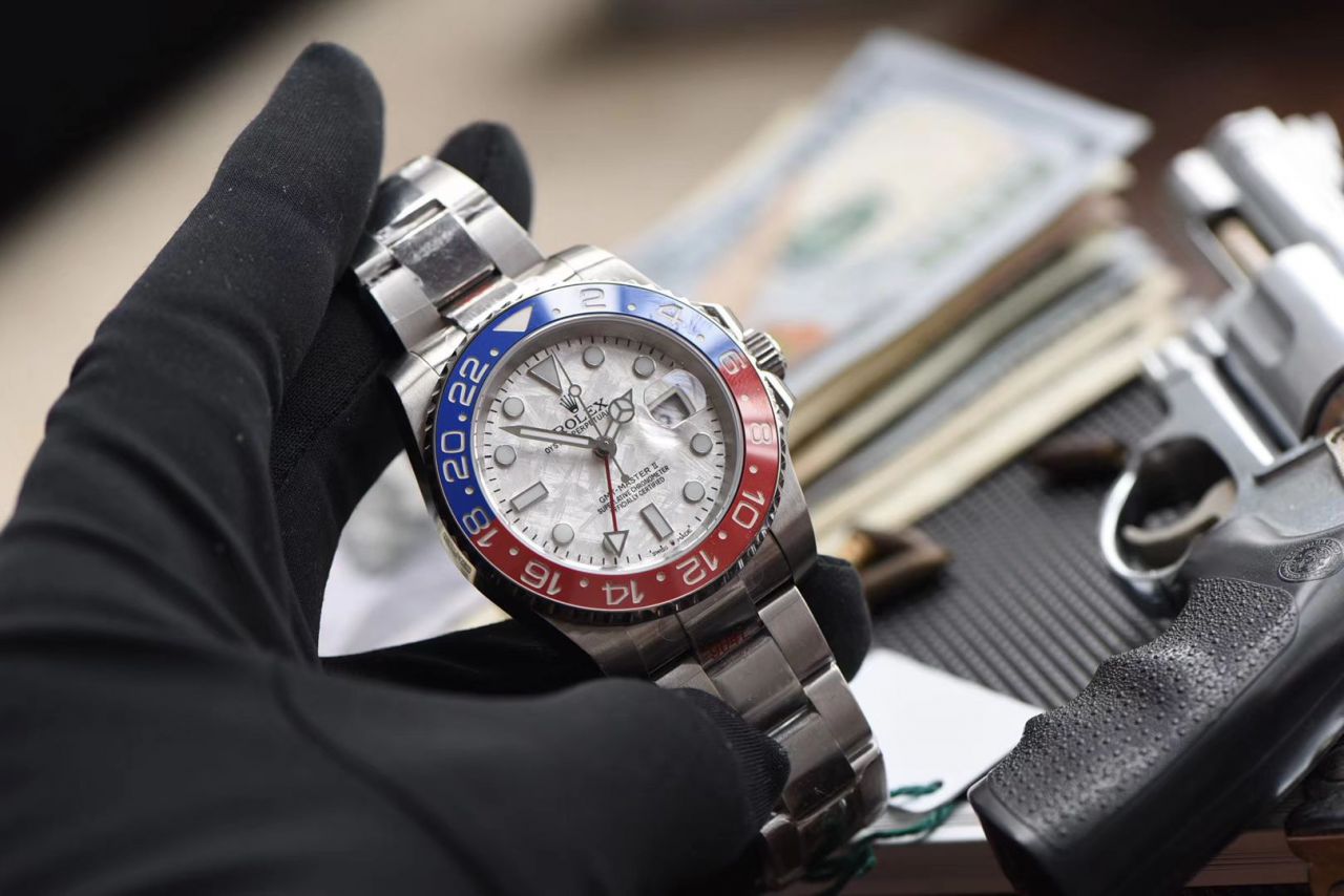 【DJ Factory ROLEX复刻手高仿表】 Rolex 陨石表盘 GMT MASTER II系列m126719blro-0002 wrist watch  / R362