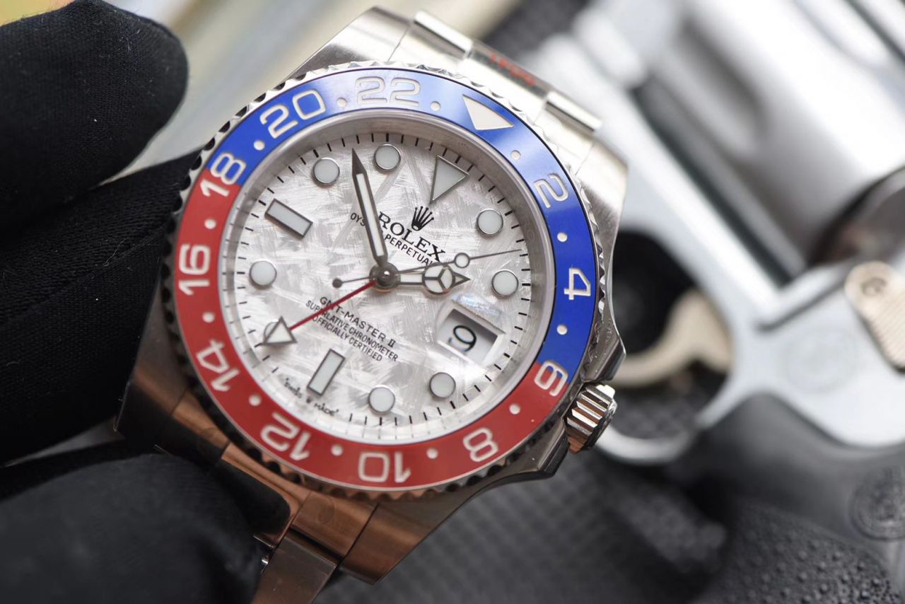 【DJ Factory ROLEX复刻手高仿表】 Rolex 陨石表盘 GMT MASTER II系列m126719blro-0002 wrist watch  / R362