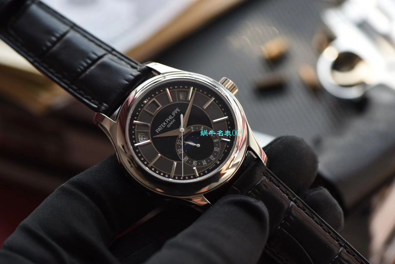 【 Video analysis GR Factory  top 复刻高仿手表】 PATEK PHILIPPE 复杂功能计时系列5205G-010 白金 wrist watch  / BD275