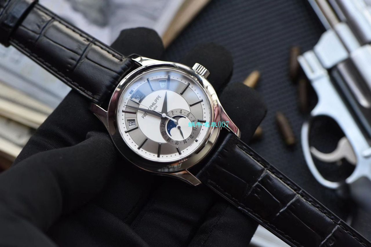 【GR Factory 复刻高仿 PATEK PHILIPPE 手表价格】PATEK PHILIPPE复杂功能计时系列5205G-001 白金 wrist watch  / BD272