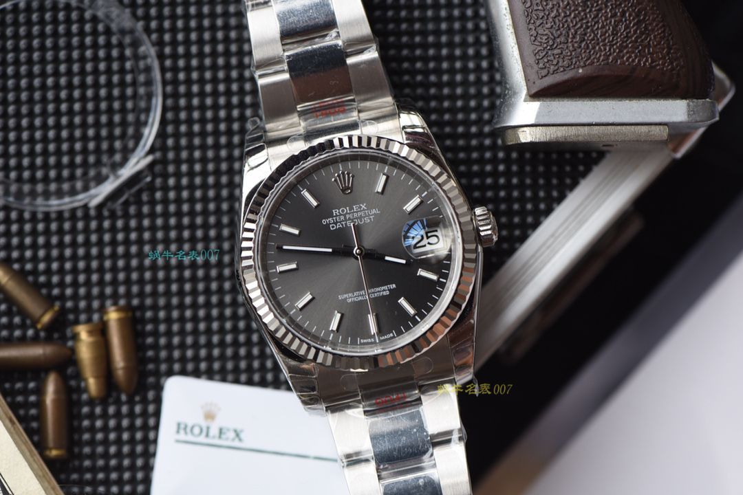 【 Video analysis  top 复刻手表网】 Rolex   Datejust 36系列灰面盘 wrist watch  / R326