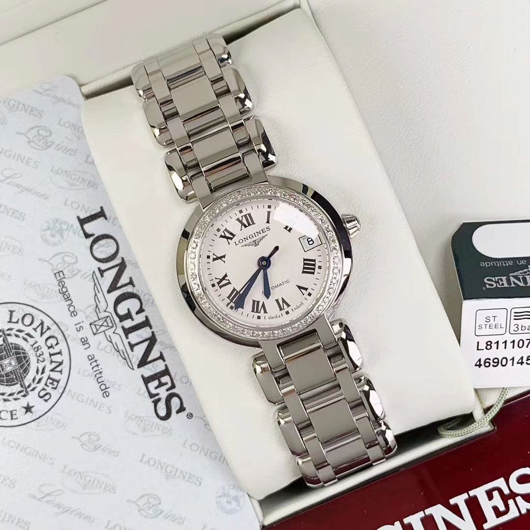 【原单真钻原装 Movement 机械女表】 Longines 优雅PRIMALUNA心月系列L8.111.0.87.6 wrist watch  / L112
