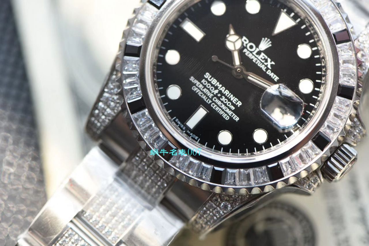 【LF Factory  Rolex 复刻高仿表】LF帝皇 copy customized 版镶钻 Submariner ， top 黑钻鬼116610LN-97200  / R367