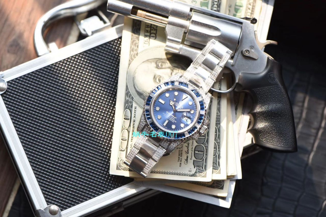 【LF Factory  Rolex 复刻高仿表】LF帝皇 copy customized 版镶钻 Submariner ， top 黑钻鬼116610LN-97200  / R367