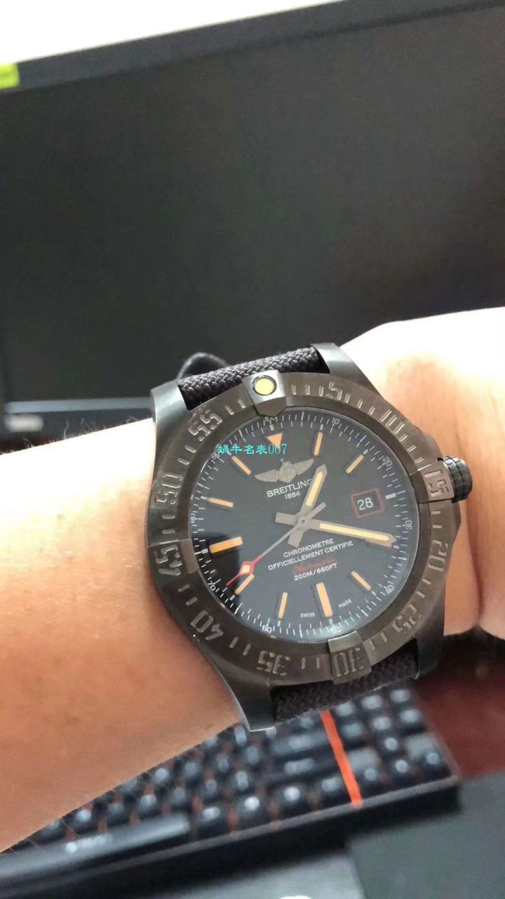 【 Video analysis 专柜原单 Breitling 复仇者黑鸟】 Breitling 机械计时系列V1731110/BD74/109W/M20BASA.1 wrist watch  / BL093