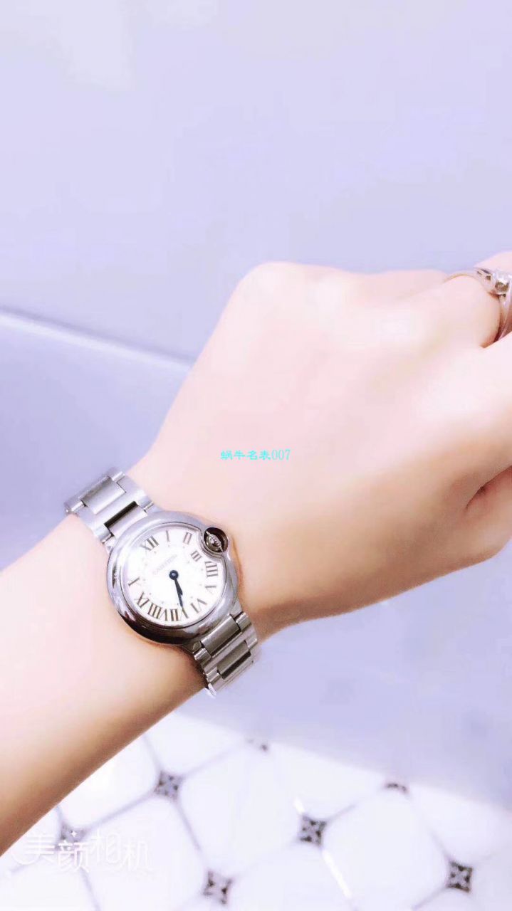 【独家视频测评V6 Factory 一比一超A高精仿手表】 Cartier  蓝气球系列小号28毫米WE902073女士石英 wrist watch  / K063