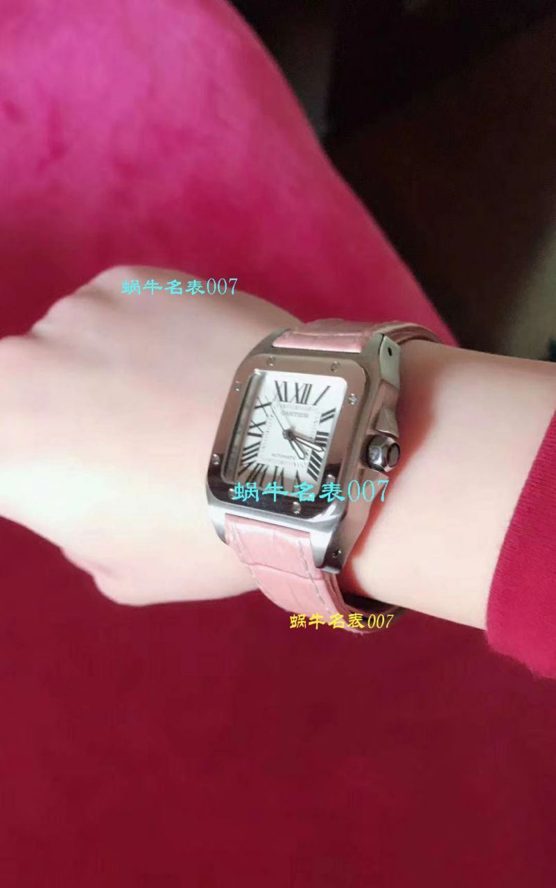 【 Video analysis 】 Cartier  Cartier   Santos W20106X8机械女士 wrist watch （V6一比一超A高精仿搭配蓝色 watchband  ） / K216