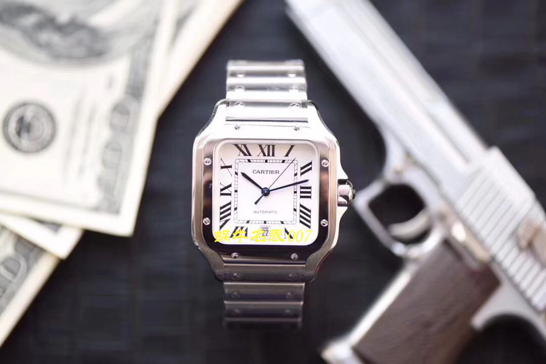 【 Video analysis V6 Factory  top 复刻高仿表】 Cartier   Santos 系列WSSA0009（大号）,WSSA0010（中号） wrist watch  / K226