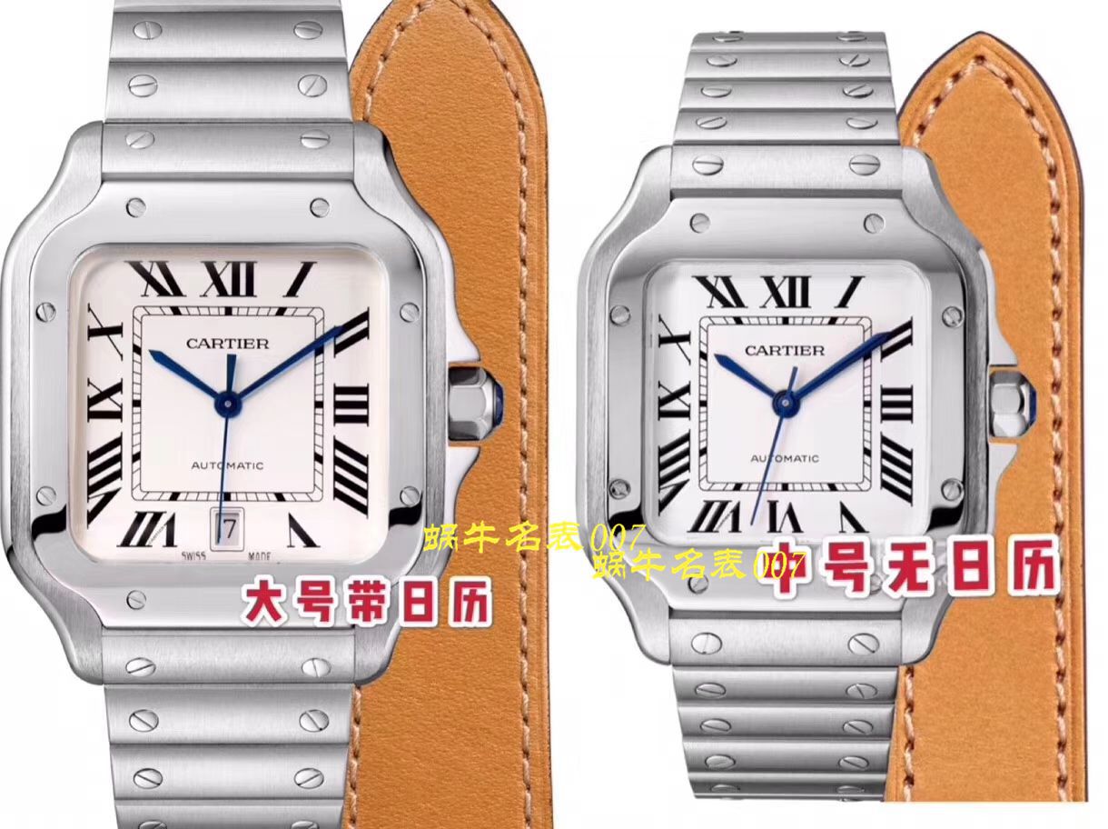 【 Video analysis V6 Factory  top 复刻高仿表】 Cartier   Santos 系列WSSA0009（大号）,WSSA0010（中号） wrist watch  / K226