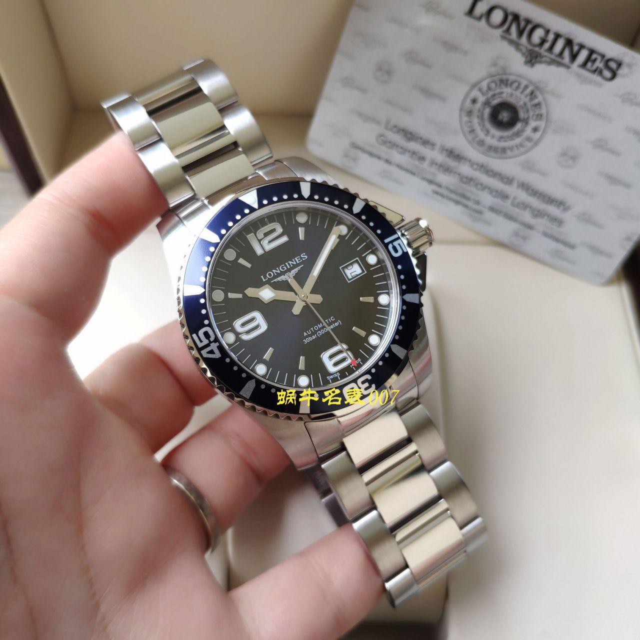【渠道原单】 Longines 康卡斯潜水系列L3.742.4.96.6 wrist watch  / L117