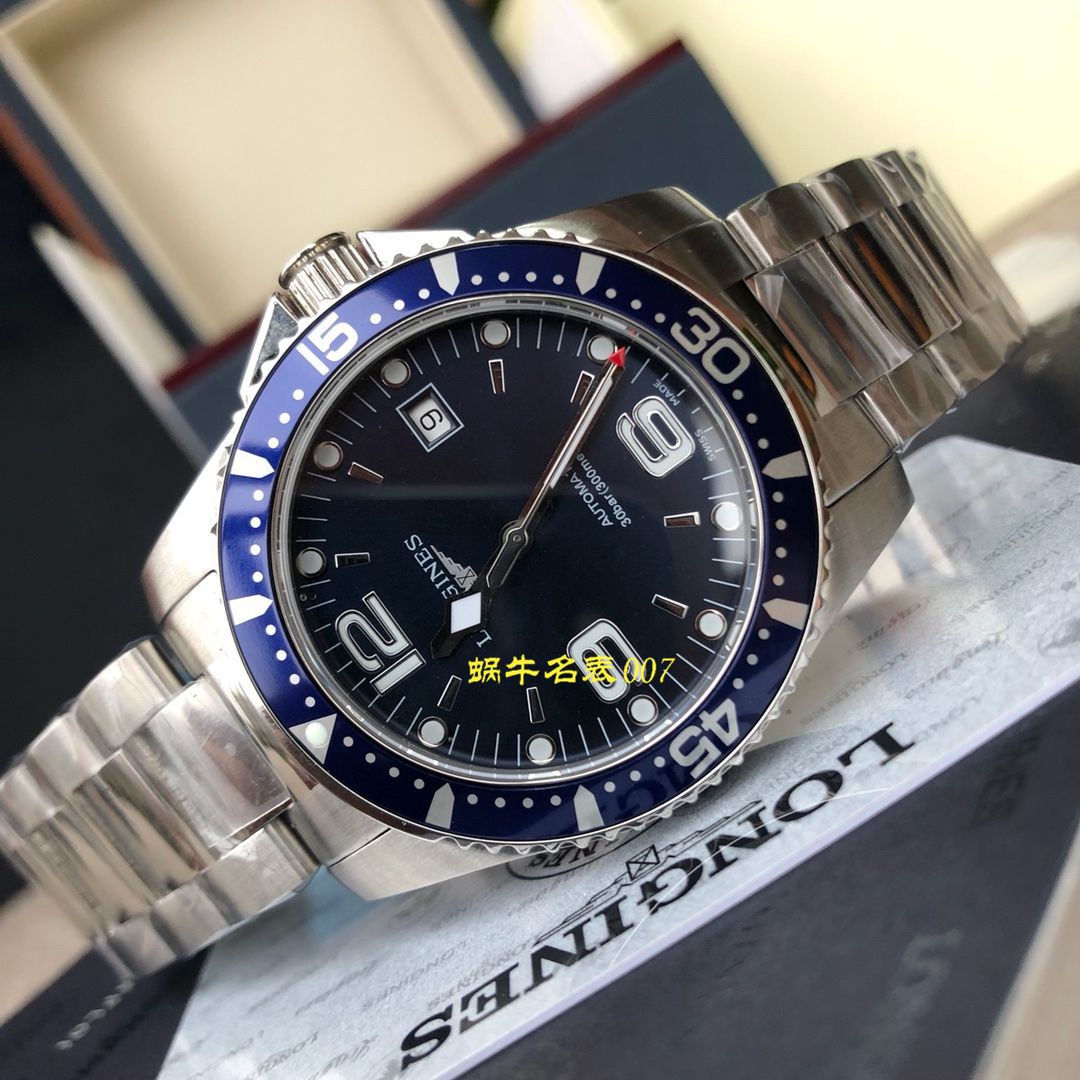 【渠道原单】 Longines 康卡斯潜水系列L3.742.4.96.6 wrist watch  / L117