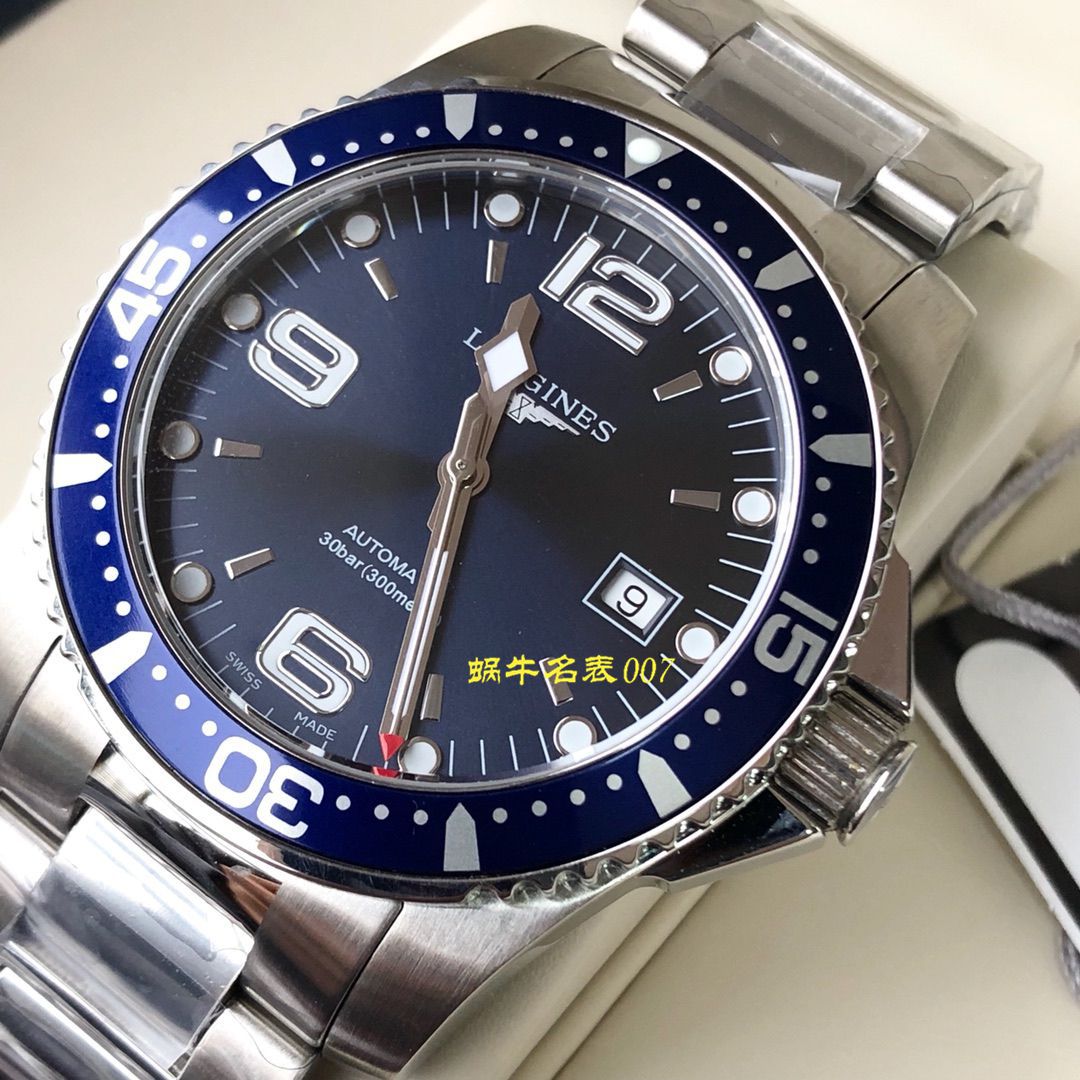 【渠道原单】 Longines 康卡斯潜水系列L3.742.4.96.6 wrist watch  / L117